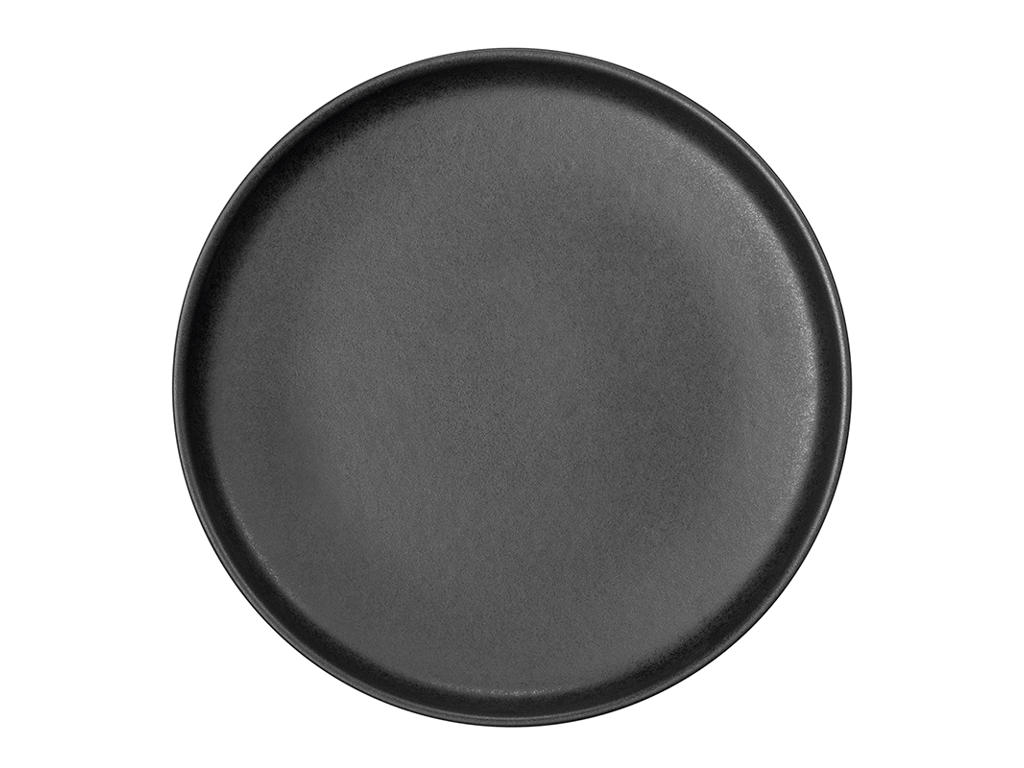 Plate - Stoneware - Black - Ø22cm - 30mm - Dishwasher Safe - Stackable - -20-250°C