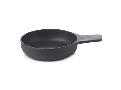 Bowl with handle Ø13 cm Unglazed Black Basalt