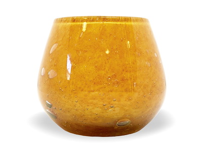 Candle holder Ø12x10 LUNA Orange Mouth-blown