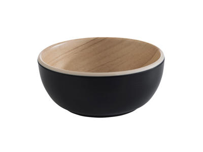 Melamine Bowl Frida Black/wood Ø8.5 cm