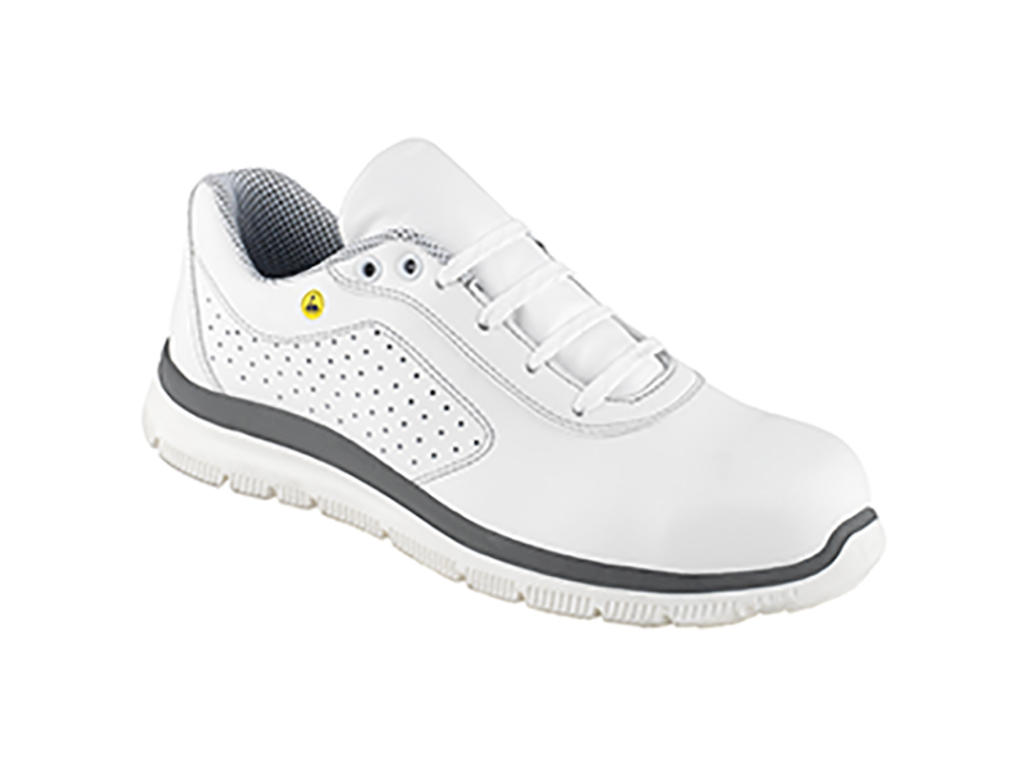Work shoes with microfiber, white