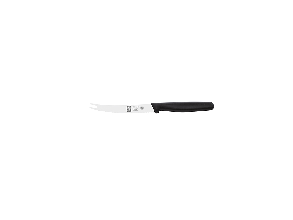 Cheese Knife - Stainless Steel - Black - 11cm - Wavy Blade