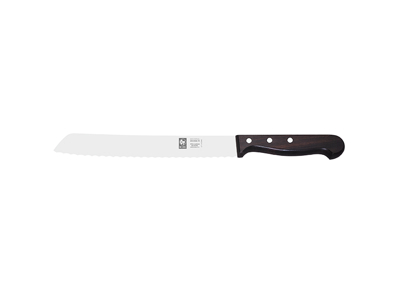 Bread Knife - Stainless Steel - Serrated Edge - Rosewood Handle - 250mm