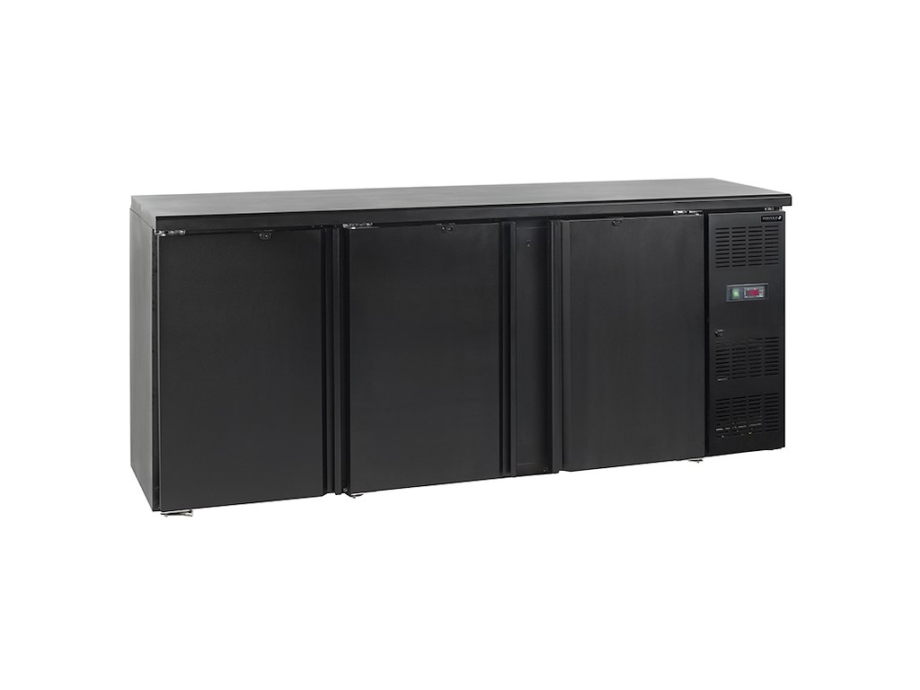 Backbar 3 doors closed Black 442ltr