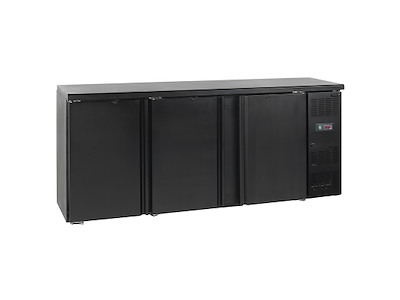 Backbar 3 doors closed Black 442ltr