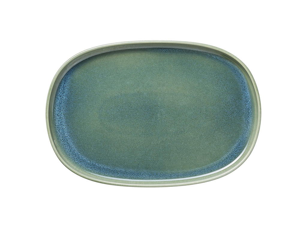 Dish with stoneware green size 33x23cm