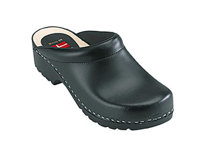Wooden clogs without heel cap, black