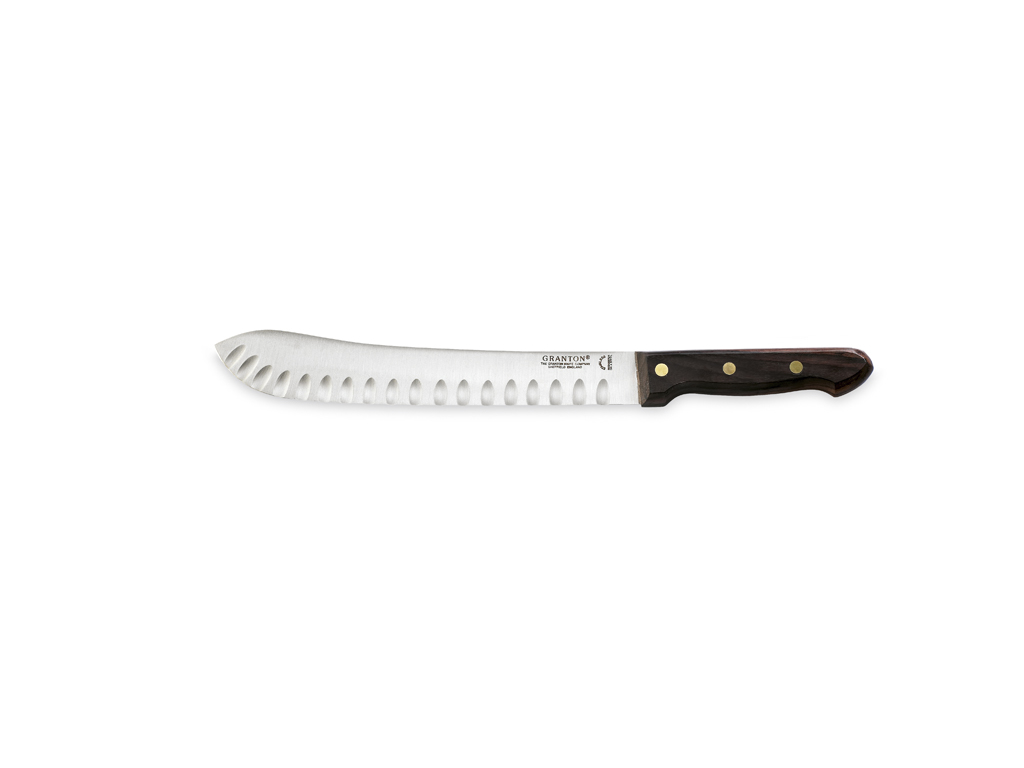 Cutting knife, 26 cm, Granton, Wooden handle, with air blade