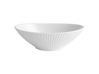 Bowl oval Plissé 16x10x4.5 cm White