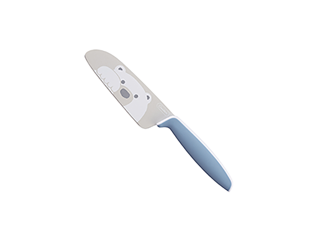 Children's knife, 12 cm, Tojiro, blue, with bear motif