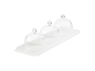 Tray with 3 bells 25x9 cm White Mealplak