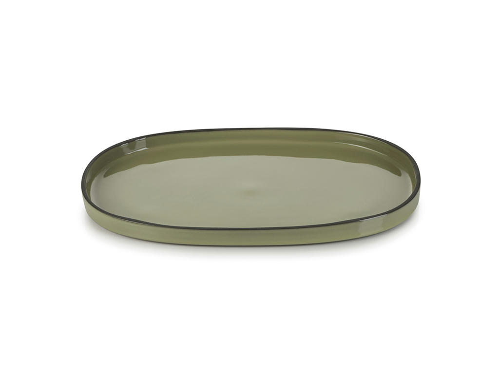 Plate Oval 35.5x22 cm Beige Caractere