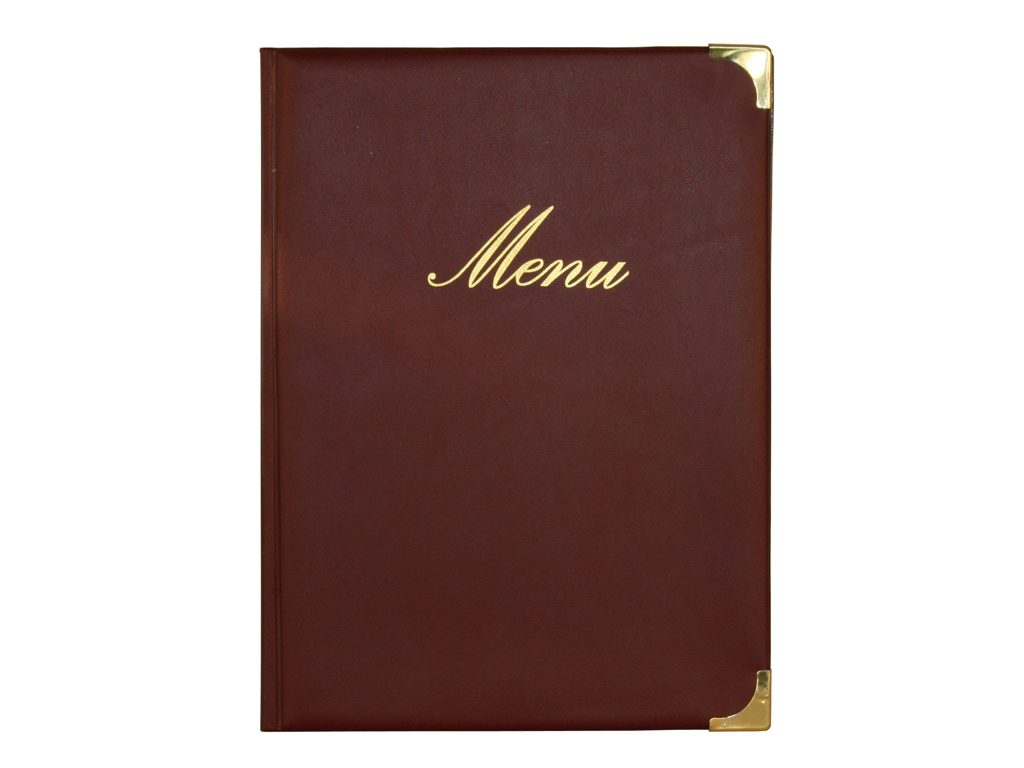 Menu card A4 wine red 2 inserts/8 pages Basic