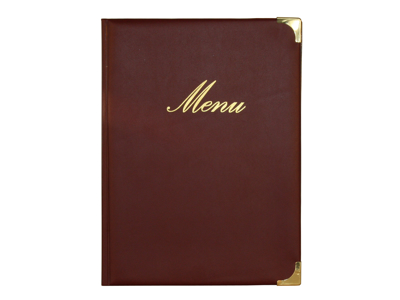 Menu card A4 wine red 2 inserts/8 pages Basic