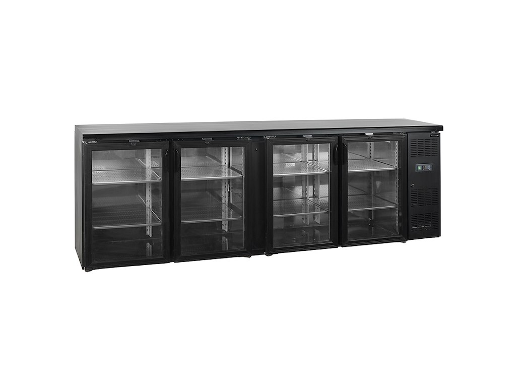 Backbar 4 doors Black 605ltr 2542x513x860