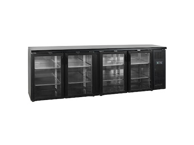 Backbar 4 doors Black 605ltr 2542x513x860