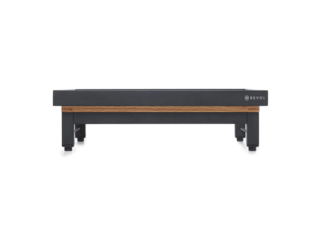 Serving Stand 35.5x30 cm Matte Black Metal Oak Frame A Scene