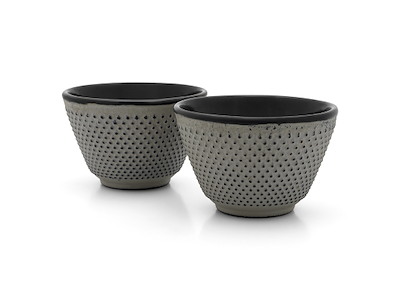 Mug without handle 2pcs Cast iron Concrete gray JANG
