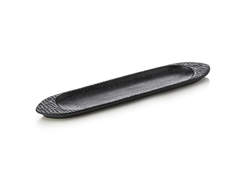 Plate with porcelain black size 45.5x10x2cm