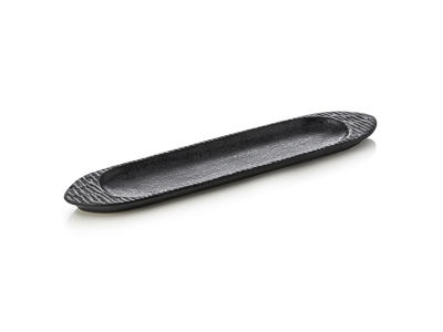 Plate with porcelain black size 45.5x10x2cm