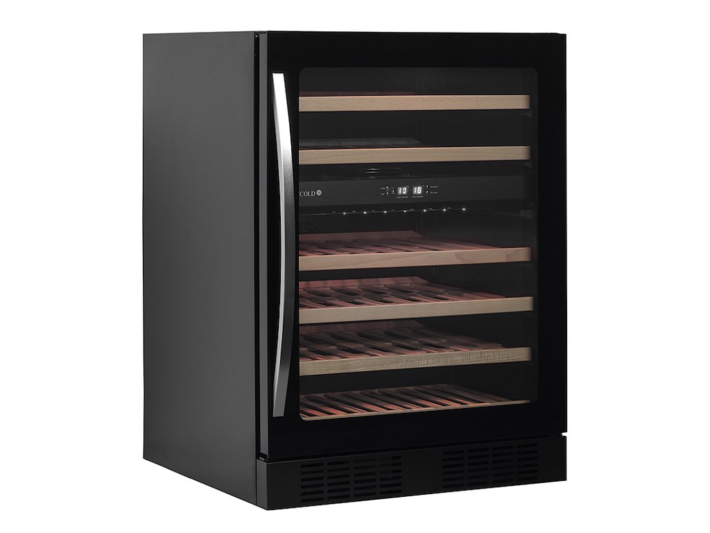 Wine cooler 46 bottles 1 zone 6 shelves Black