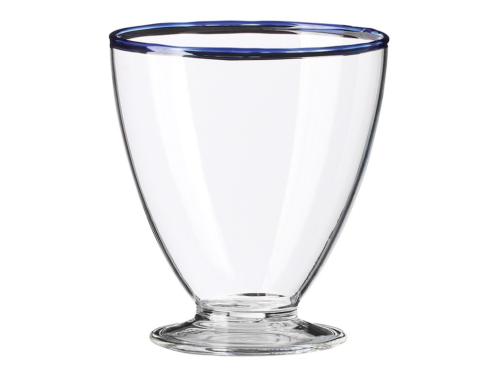 Glass w/base 30cl Life in Colour Blue edge