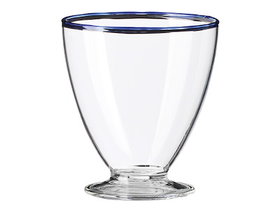 Glass w/base 30cl Life in Colour Blue edge