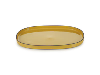 Plate Oval 35.5x22 cm Yellow Caractere