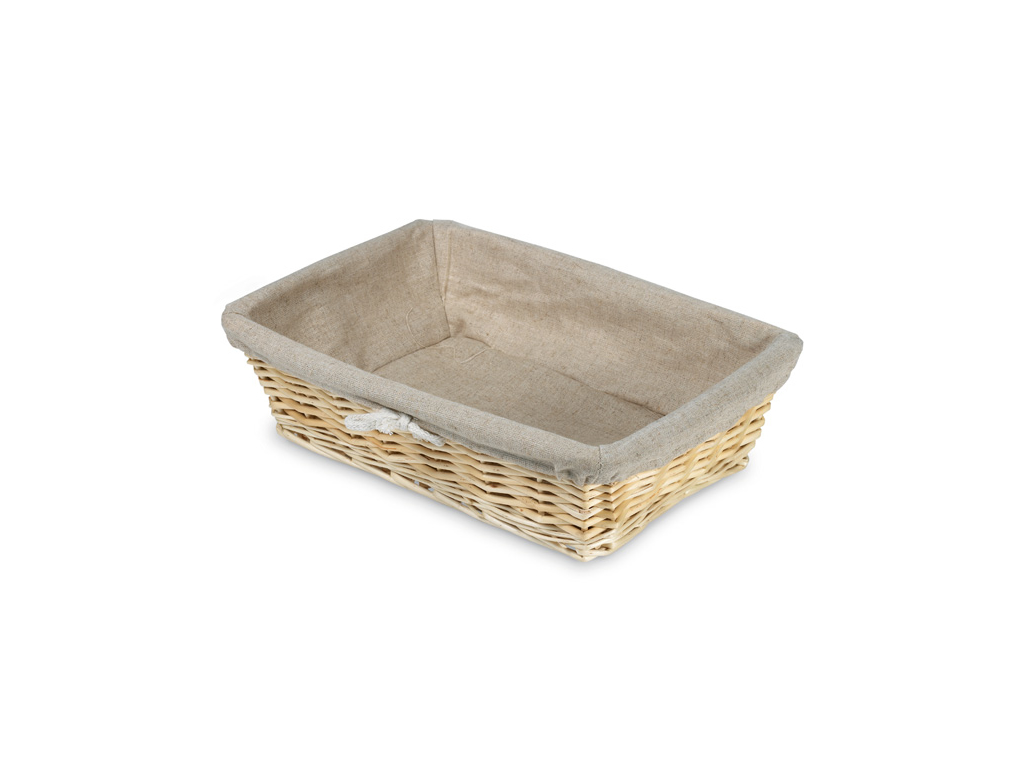 Basket woven 35x25x10 cm with cloth