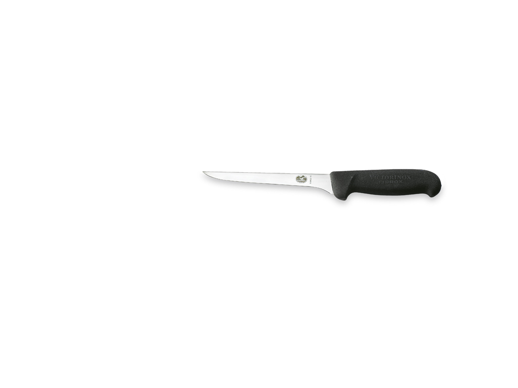 Deboner, 15 cm, Victorinox Fibrox, black, slim, straight blade