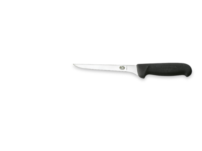 Deboner, 15 cm, Victorinox Fibrox, black, slim, straight blade
