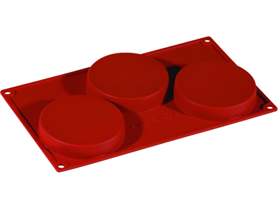 Baking mold Silicone 1/3 GN, 3 round