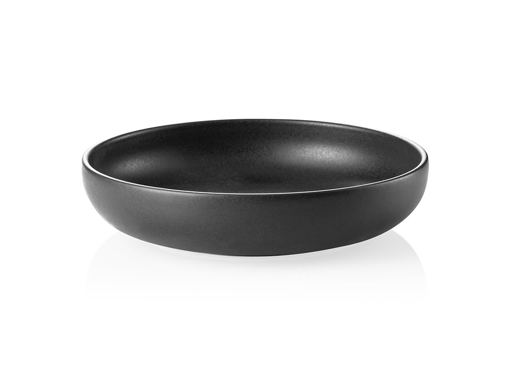 Plate - Stoneware - Black - 22x22x5cm - 800ml - Dishwasher Safe - Stackable