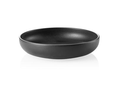 Plate - Stoneware - Black - 22x22x5cm - 800ml - Dishwasher Safe - Stackable