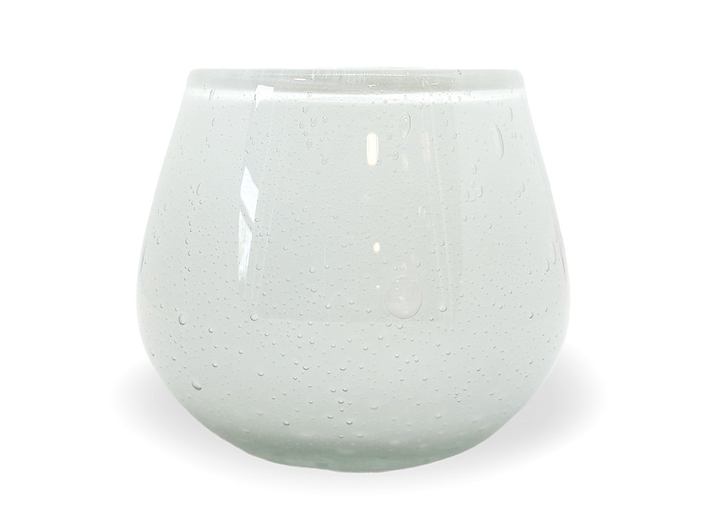 Candle holder Ø12x10 LUNA White Mouth-blown