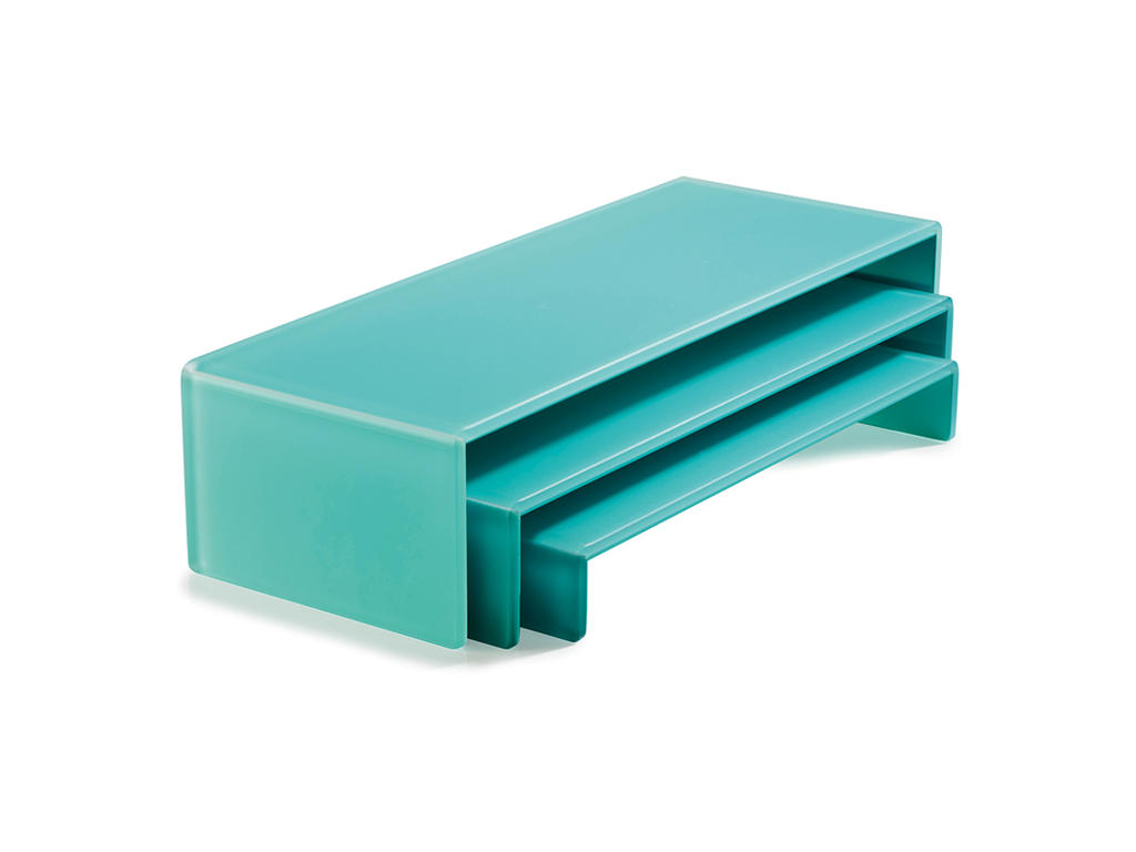 Tray Set Stackable 49.5x19.5 cm Turquoise Meal Plate
