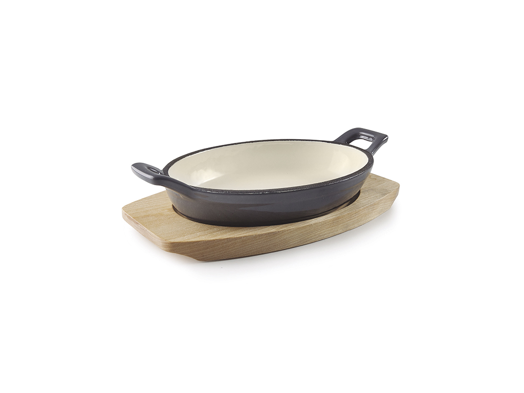 Frying pan cast iron 17.5x12.5 Gray