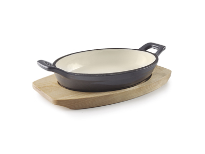 Frying pan cast iron 17.5x12.5 Gray