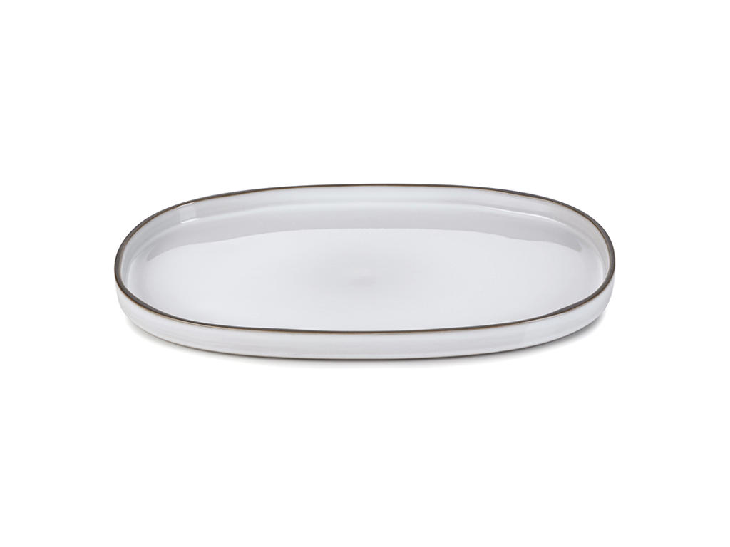 Plate Oval 35.5x22 cm White Caractere