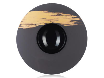 Plate Deep Ø30cm Sphere Black/Gold