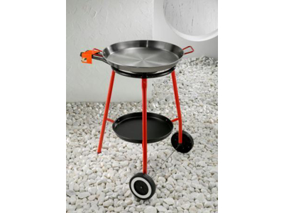 Paella burner with tray and wheels 40 cm