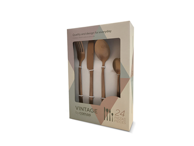 Cutlery set 24 pieces Vintage copper