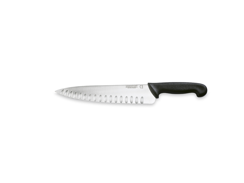 Carving knife, 26 cm, Granton, Black, with air blade