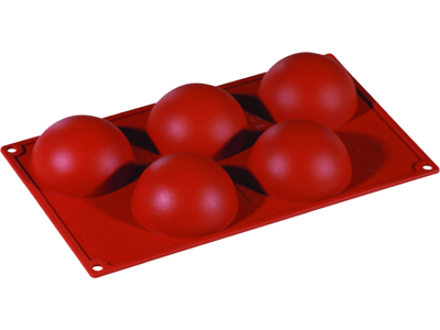 Baking mold Silicone 1/3 GN, 5 half spheres