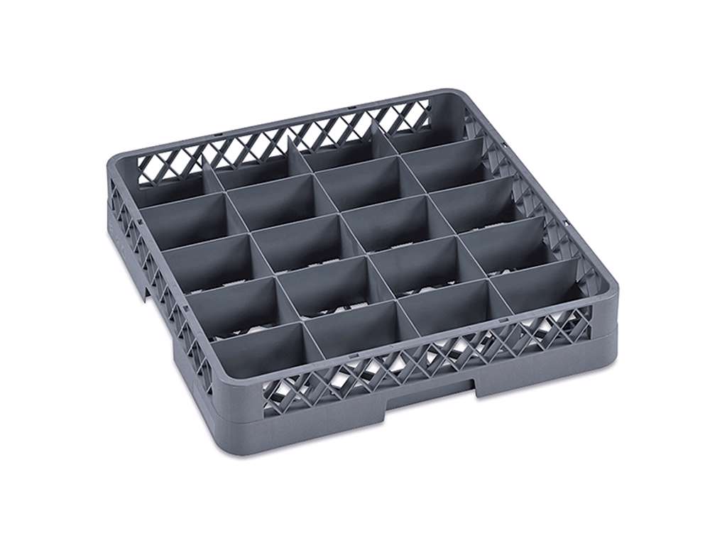 Dishwashing tray for glasses/cups 20 compartments gray