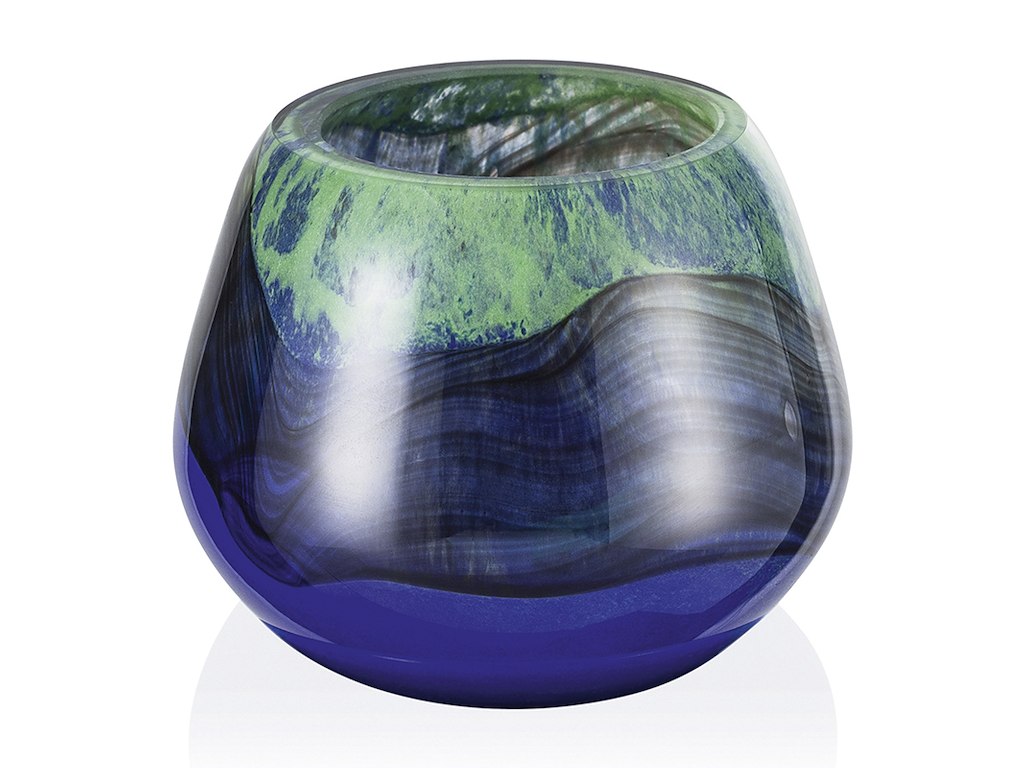 Candle holder Ø11 H:9 cm Glass Fusion Lagoon