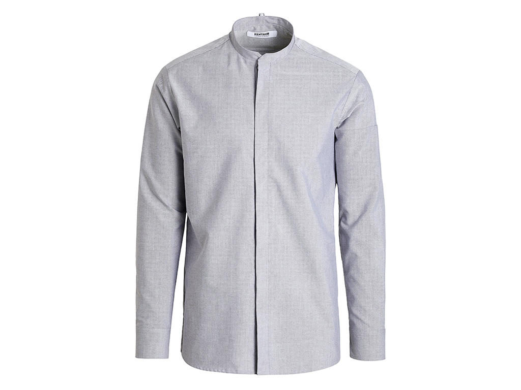 Shirt Light gray Men's modern Oxford
