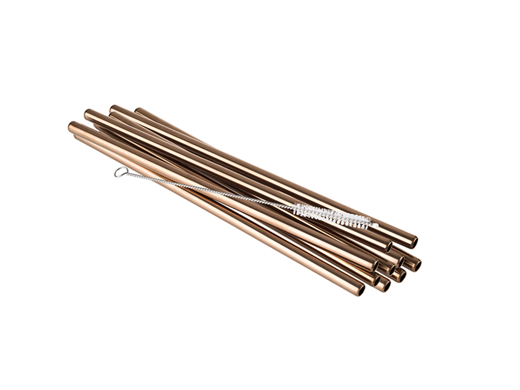 Straws 10 pcs 21.5 cm Ø 8 cm Copper look