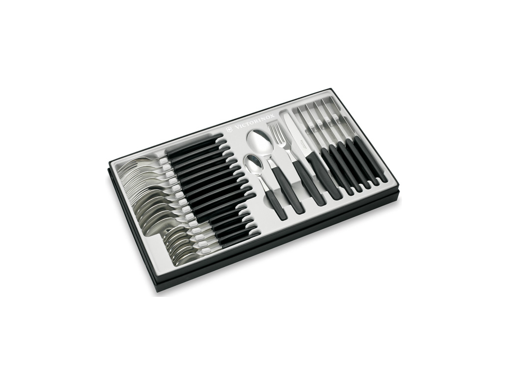 Cutlery set, 24 pieces, Victorinox Swiss Classic, black