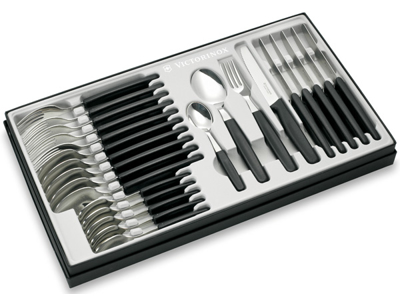 Cutlery set, 24 pieces, Victorinox Swiss Classic, black